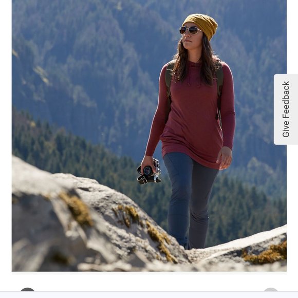 Duluth Trading Co. Women's Dry and Mighty Hoodie Tunic Size XL Maroon Like New - Picture 1 of 4